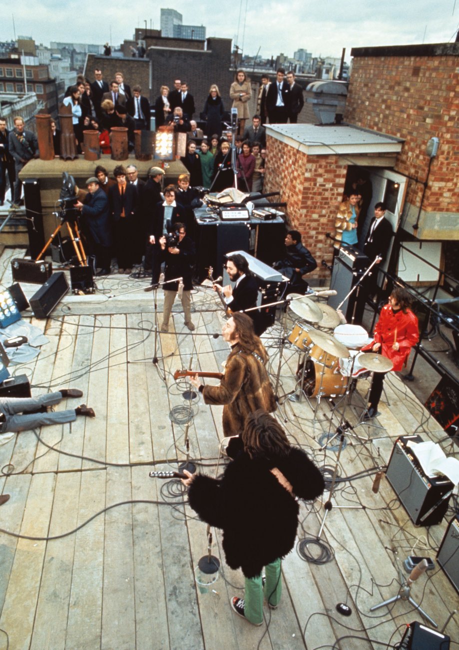 The Beatles play the rooftop gig at Apple