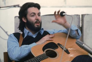 Paul during filming of Let It Be